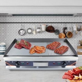 DULNICE Commercial Electric Griddle, 73cm Large Stainless Steel Counte