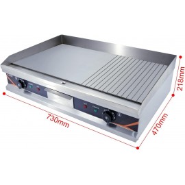 DULNICE Commercial Electric Griddle, 73cm Large Stainless Steel Counte