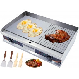 DULNICE Commercial Electric Griddle, 73cm Large Stainless Steel Counte
