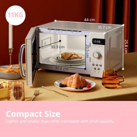 COMFEE' Retro Style 800w 20L Microwave Oven with 8 Auto Menus, 5 Cooki