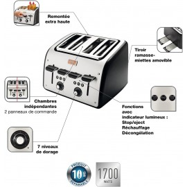Tefal TT770811 toaster stainless steel, 4 slots