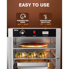 PYY Warming Cabinet 4 Tier 19x19x24 Hot Box Food Warmer for Catering,