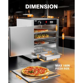 PYY Warming Cabinet 4 Tier 19x19x24 Hot Box Food Warmer for Catering,