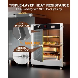PYY Warming Cabinet 4 Tier 19x19x24 Hot Box Food Warmer for Catering,