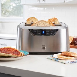 Kenmore Elite 4-Slice Long Slot Toaster Silver, One-Touch Auto-Lift, S