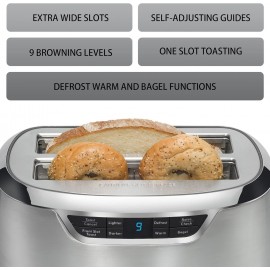 Kenmore Elite 4-Slice Long Slot Toaster Silver, One-Touch Auto-Lift, S