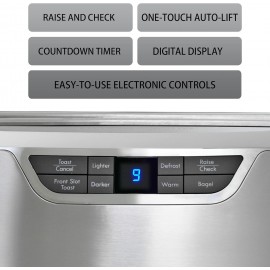 Kenmore Elite 4-Slice Long Slot Toaster Silver, One-Touch Auto-Lift, S