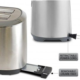 Kenmore Elite 4-Slice Long Slot Toaster Silver, One-Touch Auto-Lift, S