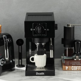 Dualit Espresso Coffee Machine | 1.4L Capacity | Black | Manual Dosing