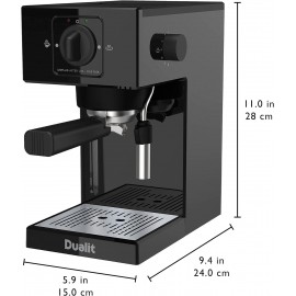 Dualit Espresso Coffee Machine | 1.4L Capacity | Black | Manual Dosing