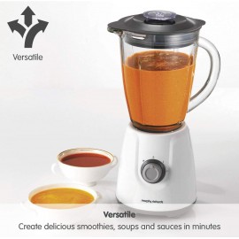 Morphy Richards 403053 Glass Jug Blender 1.5L Delicious Smoothies, Whi