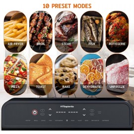 HYSapientia 22L Dual Zone Air Fryer Oven With Rotisserie,Large Double