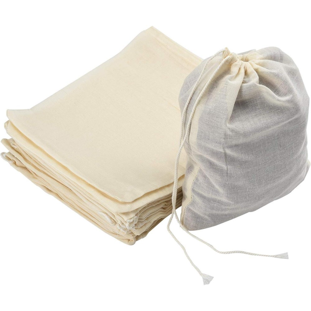 Irich 30 Pack Cotton Muslin Bags, Reusable Mesh Bags with Drawstring -