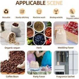 Irich 30 Pack Cotton Muslin Bags, Reusable Mesh Bags with Drawstring -