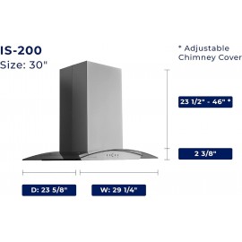 Hauslane | Chef Series IS-200 30 Modern Island Range Hood | Contempora