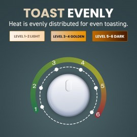 Elite Gourmet ECT4123 Long Slot 4 Slice Toaster, Extra Wide 1.5 and 5.