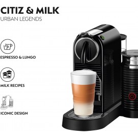 Nespresso Citiz Automatic Pod Coffee Machine with Milk Frother for Esp