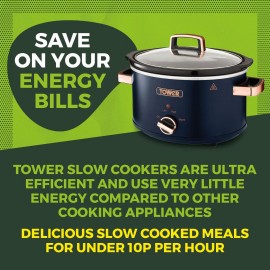 Tower T16042MNB Cavaletto 3.5 Litre Slow Cooker with 3 Heat Settings,