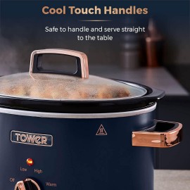 Tower T16042MNB Cavaletto 3.5 Litre Slow Cooker with 3 Heat Settings,
