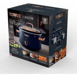 Tower T16042MNB Cavaletto 3.5 Litre Slow Cooker with 3 Heat Settings,