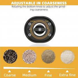 Electric Salt and Pepper Grinder Set, RIGHTWELL 2 PCS Adjustable Coars