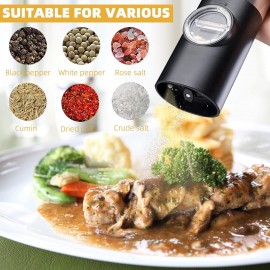 Electric Salt and Pepper Grinder Set, RIGHTWELL 2 PCS Adjustable Coars