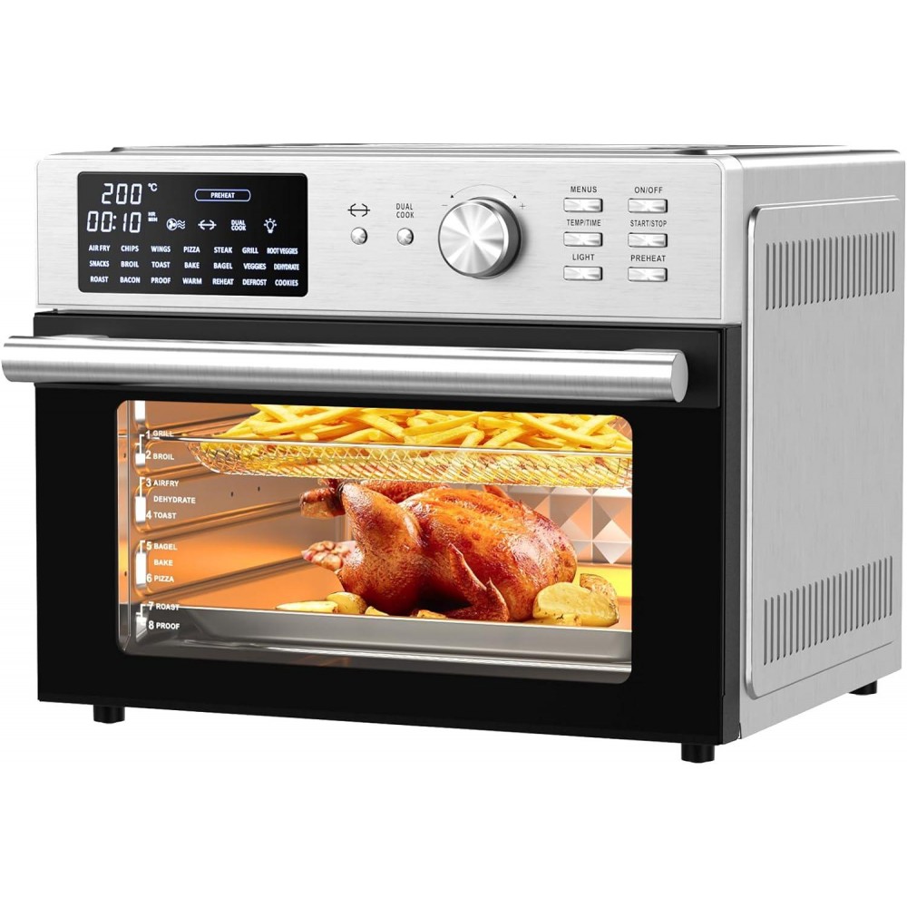 30L Air Fryer Oven With Rotisserie, 1800W & 21 Preset Mode Countertop