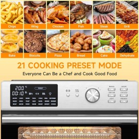 30L Air Fryer Oven With Rotisserie, 1800W & 21 Preset Mode Countertop