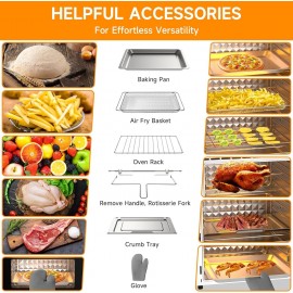 30L Air Fryer Oven With Rotisserie, 1800W & 21 Preset Mode Countertop