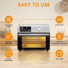 30L Air Fryer Oven With Rotisserie, 1800W & 21 Preset Mode Countertop