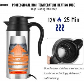 Travel Kettle, 750ml 12V Portable Stainless Steel Electric Car Kettle,