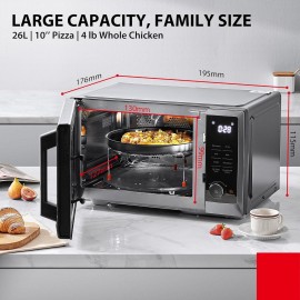 TOSHIBA Air Fry Combo 5-IN-1 26L Countertop Microwave Oven, Broil, Bak