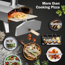 COSTWAY Outdoor Pizza Oven, Multi-Fuel Portable Pizza Maker with Pizza