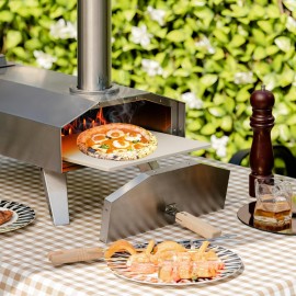 COSTWAY Outdoor Pizza Oven, Multi-Fuel Portable Pizza Maker with Pizza