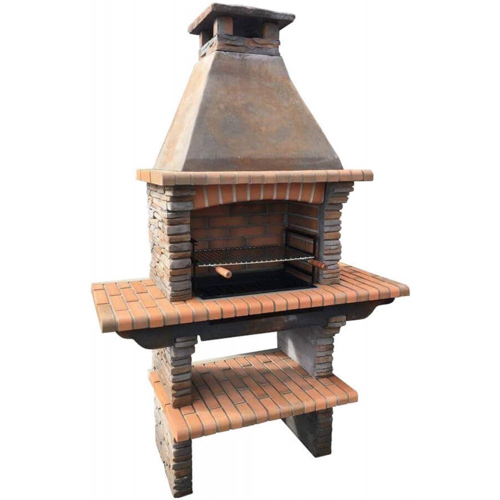 Mediterrani Masonry BBQ Grill - Dark Stone Charcoal Barbecue