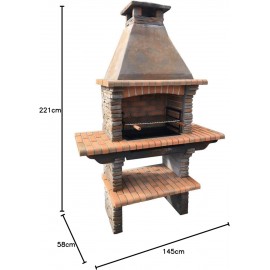 Mediterrani Masonry BBQ Grill - Dark Stone Charcoal Barbecue