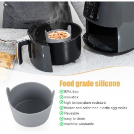 3pcs Silicone Egg Mold for Air Fryer, 3x2.2in Non Stick Silicone Ramek