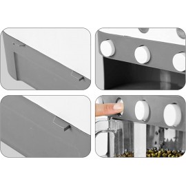 KenSyuInt 5 Grid Cereal Dispenser Wall Mounted Rice Grain Dry Food Con