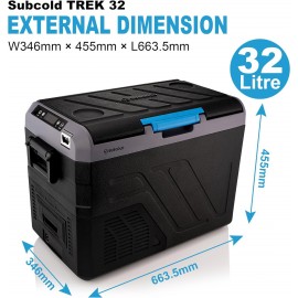 Subcold Trek32 Car Mini Fridge - 32L Portable 12V/24V Fridge Freezer f