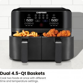 Chefman TurboFry Touch Dual Air Fryer, Maximize The Healthiest Meals W