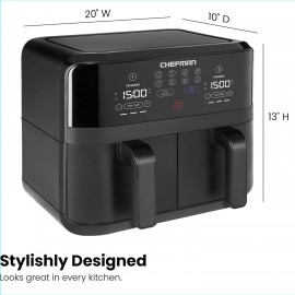 Chefman TurboFry Touch Dual Air Fryer, Maximize The Healthiest Meals W