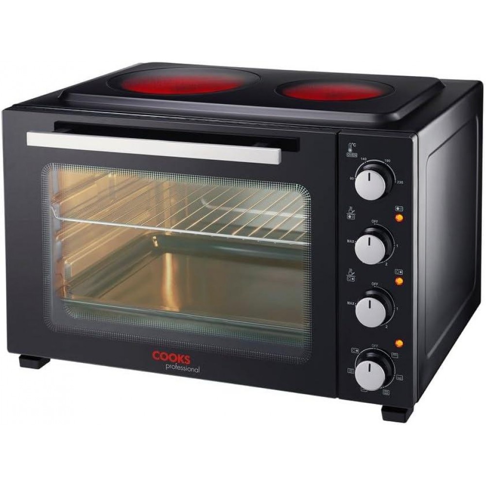 Cooks Professional Mini Oven with Ceramic Hobs | Energy Efficient Elec