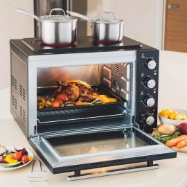 Cooks Professional Mini Oven with Ceramic Hobs | Energy Efficient Elec