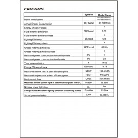 FIREGAS Black Chimney Cooker Hood 60cm with Carbon Filters Stainless S