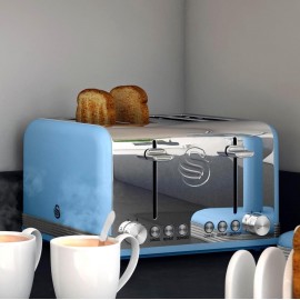 Swan Retro Kitchen Set, 1.5L Fast Boil Kettle & 4 Slice Toaster & 3.5L