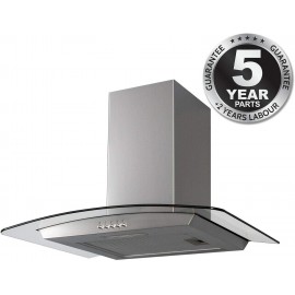 SIA CGH70SS 70cm Curved Glass Stainless Steel Chimney Cooker Hood Extr