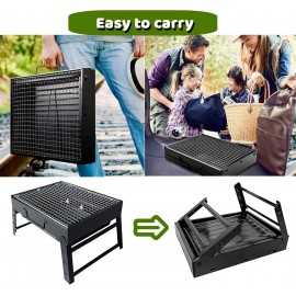 BBQ Barbecue Grill, Portable BBQ Folding Charcoal Barbecue Grill Dispo