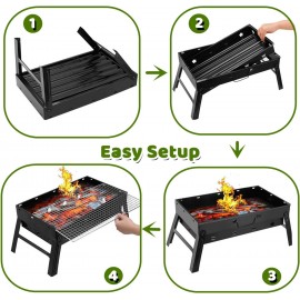 BBQ Barbecue Grill, Portable BBQ Folding Charcoal Barbecue Grill Dispo