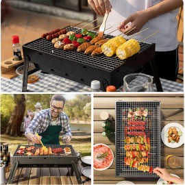 BBQ Barbecue Grill, Portable BBQ Folding Charcoal Barbecue Grill Dispo