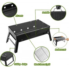 BBQ Barbecue Grill, Portable BBQ Folding Charcoal Barbecue Grill Dispo